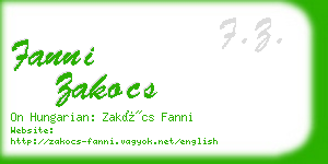 fanni zakocs business card