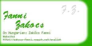 fanni zakocs business card